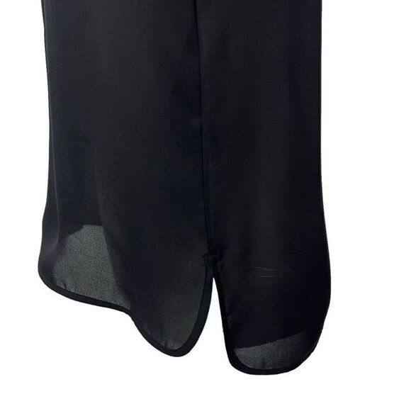 The Kooples* XS Black Silk Half Zip Short Sleeve Blouse - Picture 7 of 12